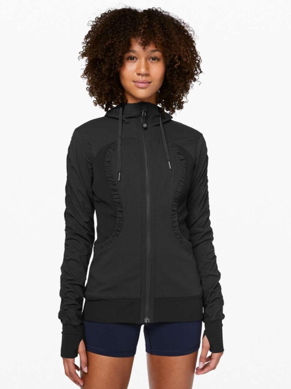 Lululemon Dance Studio Jacket Black/Grey Reversible Zip Hoodie Jacket 8